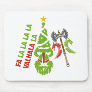 Viking Valhalla Christmas Holiday Mouse Pad