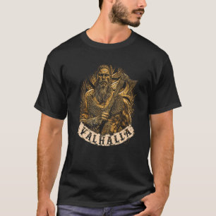 Viking Valhalla Portrait Norse Mythology Viking Ax T-Shirt