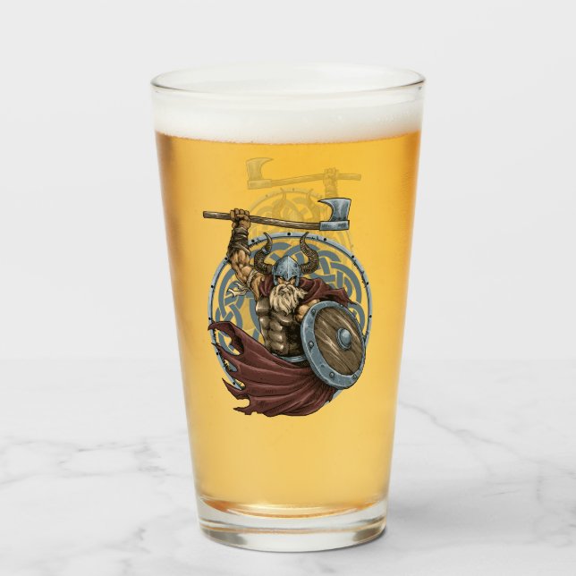 Viking Valhalla Warrior Glass (Back Filled)