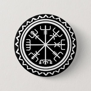 Viking Vegvisir Compass 6 Cm Round Badge