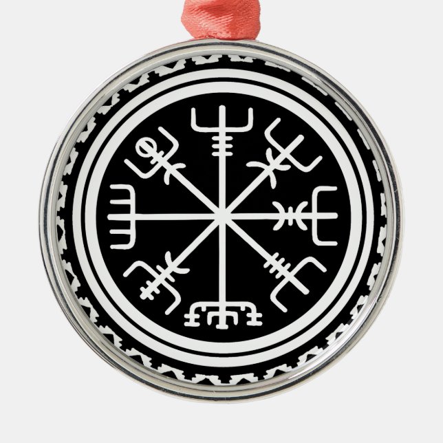 Viking Vegvisir Compass Metal Tree Decoration (Front)