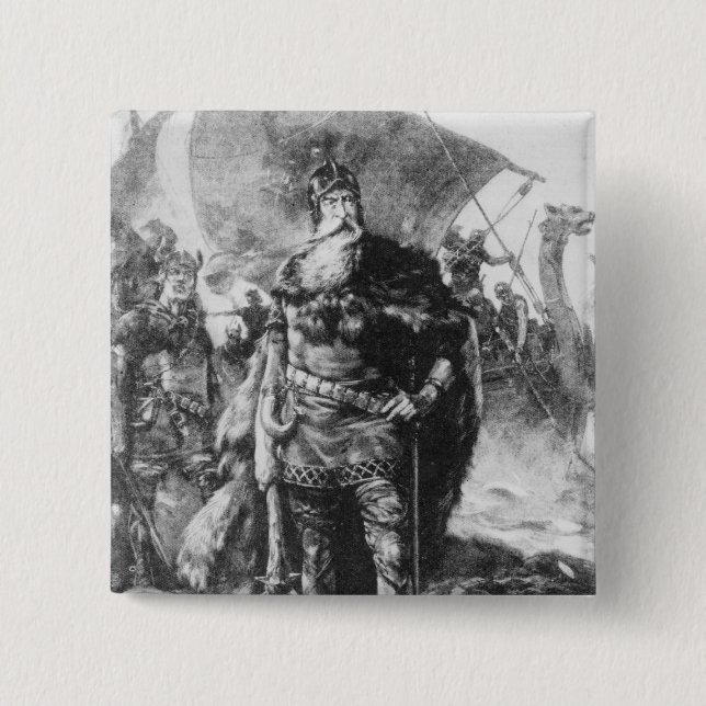 Viking Warrior 15 Cm Square Badge (Front)