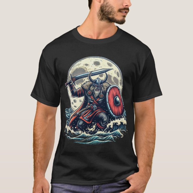 Viking Warrior at Sea T-Shirt (Front)