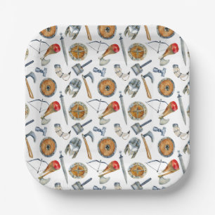 Viking Warrior Birthday Party Boys nordic theme Paper Plate