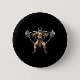 Viking Warrior Bodybuilding Gym Weightlifting Powe 6 Cm Round Badge