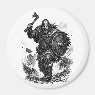 Viking Warrior Charge – Ink Battle Magnet