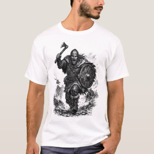 Viking Warrior Charge – Ink Battle T-Shirt