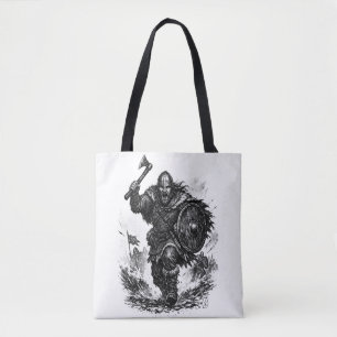 Viking Warrior Charge – Ink Battle Tote Bag
