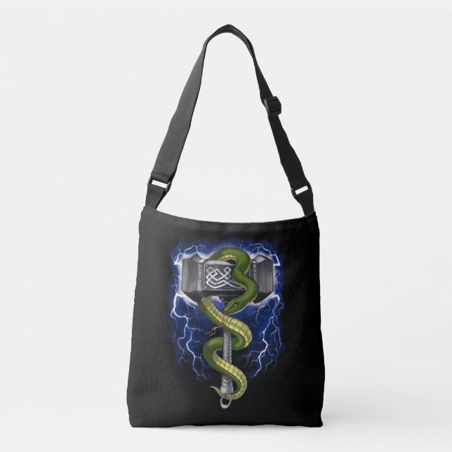 Viking Warrior Hammer Crossbody Bag (Front)