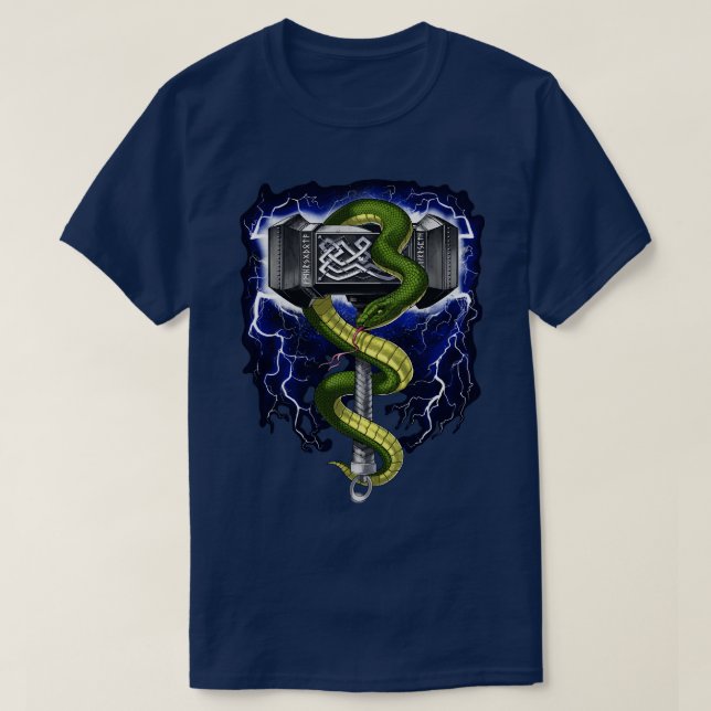 Viking Warrior Hammer T-Shirt (Design Front)