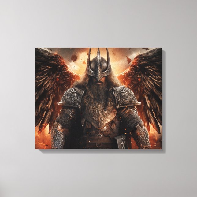 Viking Warrior Knight - Stretched Canvas Print (Front)