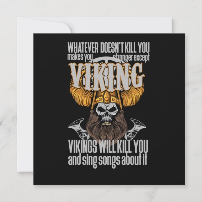 Viking Warrior Nordic Norse Mythology Valhalla Gif Invitation (Front)