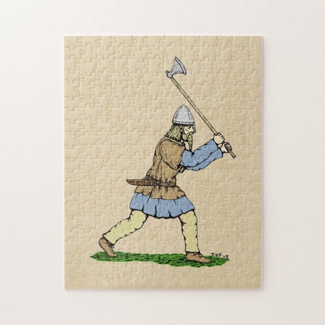 Viking Warrior Wielding Broad-Axe Jigsaw Puzzle (Vertical)