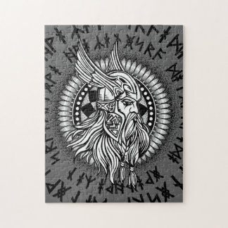 Viking Warrior Winged Helmet Jigsaw Puzzle