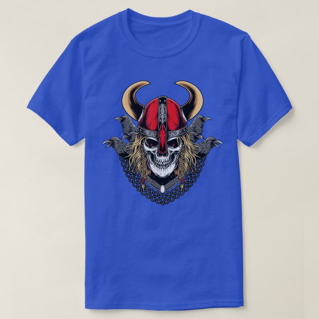 Viking Warrior With Raven  T-Shirt (Design Front)
