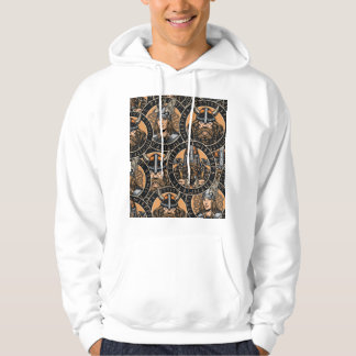 Viking Warriors: Colourful Vintage Pattern Hoodie