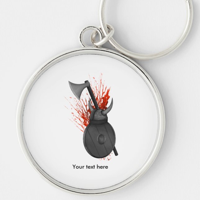 Viking Weapons  Of War And Blood Splatter Key Ring (Front)