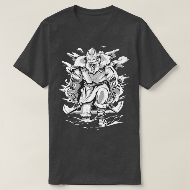 Viking with 2 axes T-Shirt (Design Front)
