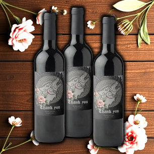 Viking Wolf & Roses. A stylised wolf's head Wine Label