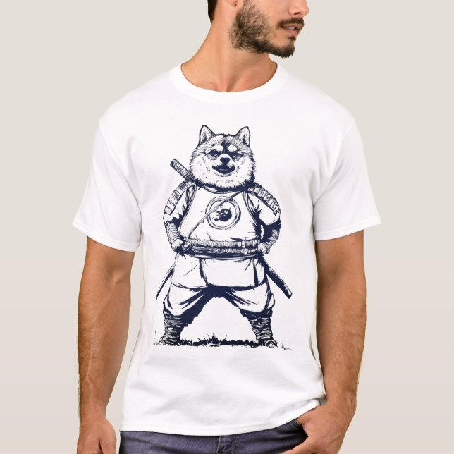 Viking Wolf Warrior – Mediaeval Fantasy Animal  T-Shirt (Front)