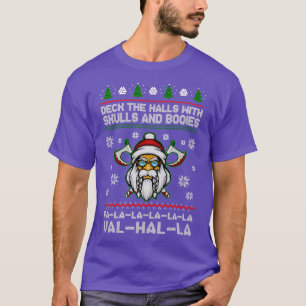 VikingDeckTheHallsWithSkullsAndBodiesChristmas T-Shirt