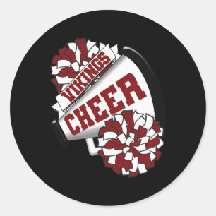 Vikings Cheer Ck To School Cheerleading Spirit M  Classic Round Sticker