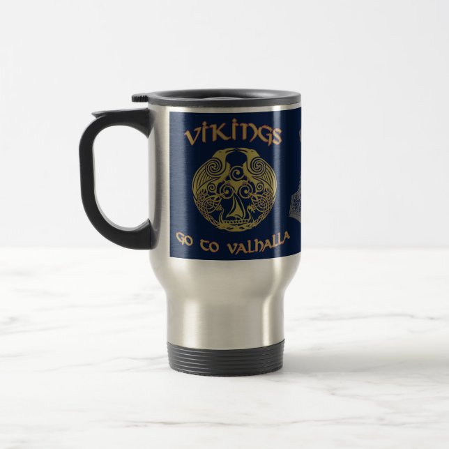 Vikings Go To Valhalla Travel Mug (Left)