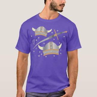 vikings helmet and sword pattern T-Shirt