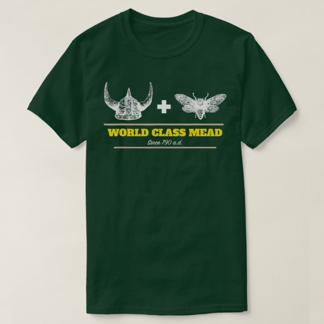 Vikings Mead , Vikings plus Bees Mead Fermentation T-Shirt (Design Front)