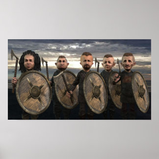Vikings On The Shore - Small Poster