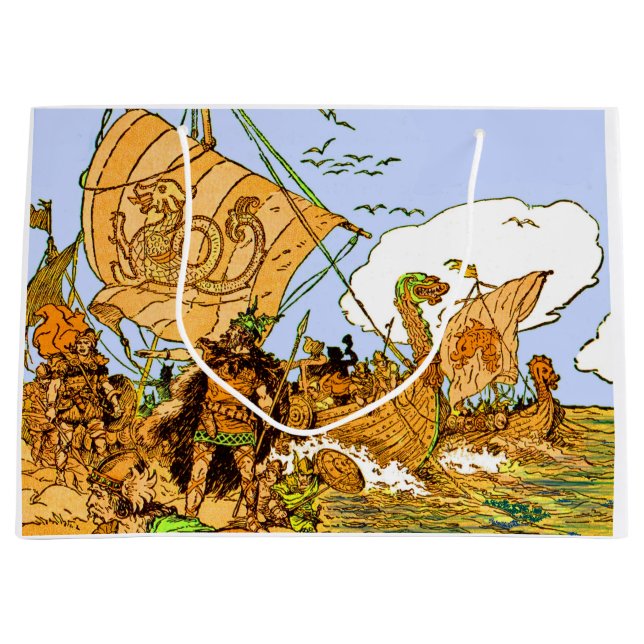 Vikings print large gift bag (Front)