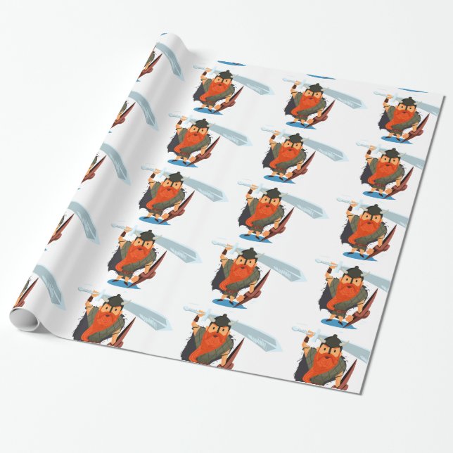 Vikings Rule Wrapping Paper (Unrolled)