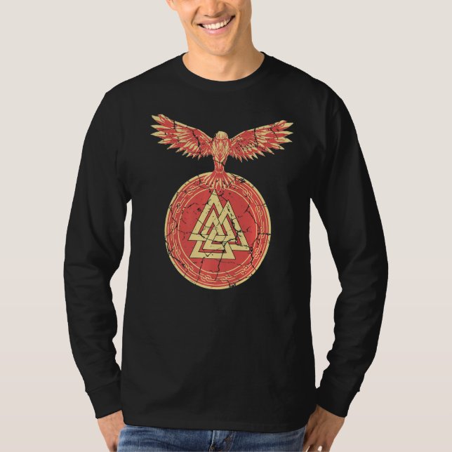 Vikings Rune Valknut Wotan knot Odin T-Shirt (Front)