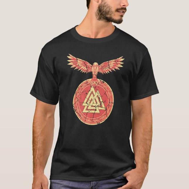 Vikings Rune Valknut Wotan knot Odin T-Shirt (Front)