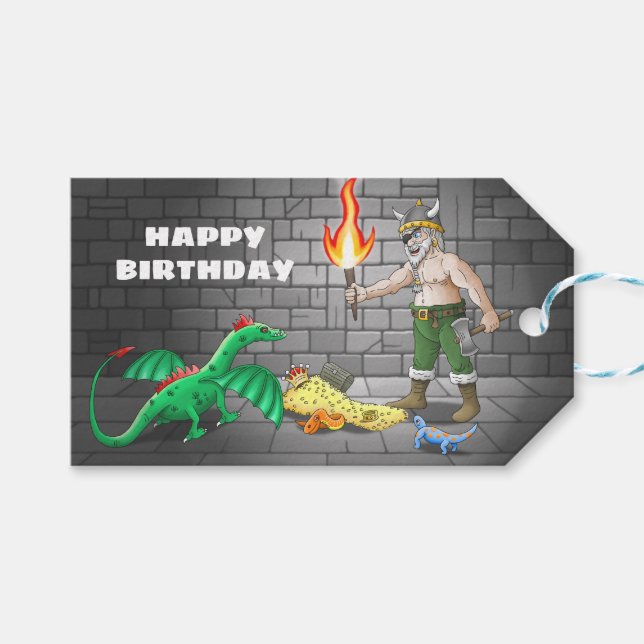 VIKING'S TREASURE HUNT GIFT TAGS (Front (Horizontal))
