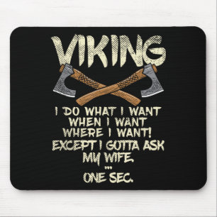 Vikings wife, i ask my wife meme Design Mouse Pad