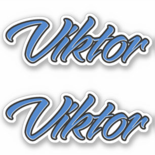 Viktor name blue sticker Sticker Sticker Sticker s