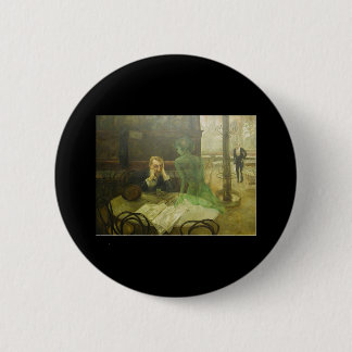 Viktor Oliva. Absinthe Drinker 6 Cm Round Badge