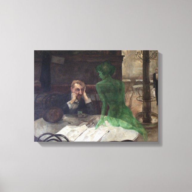 Viktor Oliva The Absinthe Drinker Canvas Print (Front)