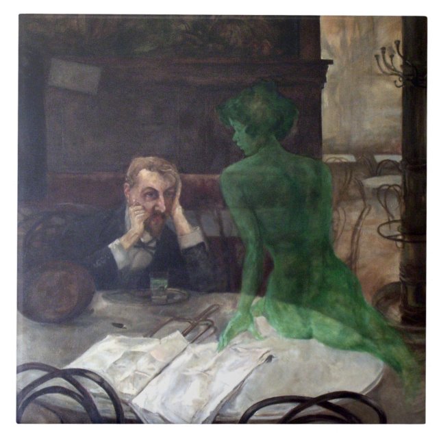 Viktor Oliva The Absinthe Drinker Poster Tile (Front)