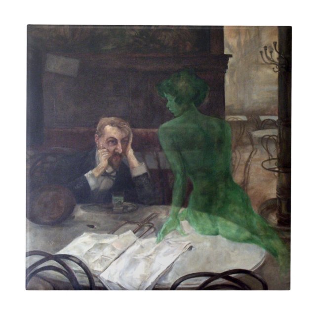 Viktor Oliva The Absinthe Drinker Tile (Front)