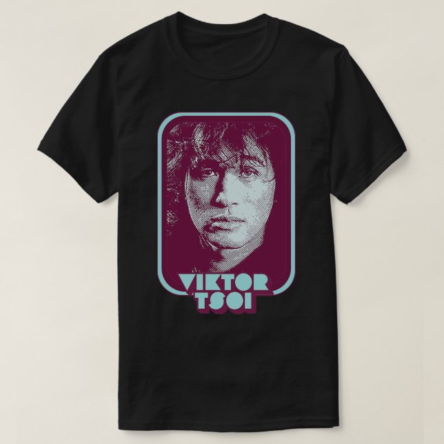 Viktor Tsoi K Retro 80s Fan Design T-Shirt (Design Front)