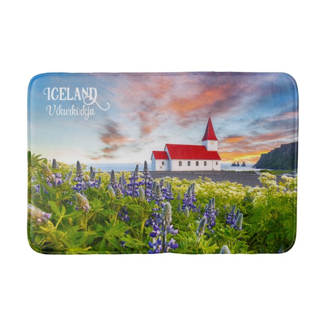 Vikurkirkja, Iceland Bath Mat (Front)