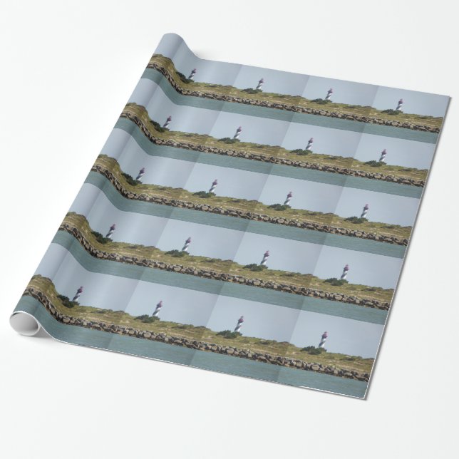 Vilano View of St. Aug. Lighthouse Wrapping Paper (Unrolled)
