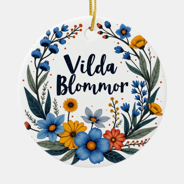 Vilda Blommor Swedish Wildflower Ornament (Front)