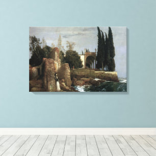 Villa By The Sea by Arnold Bocklin, Symbolism Art Canvas Print