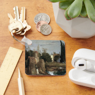 Villa By The Sea by Arnold Bocklin, Symbolism Art Key Ring