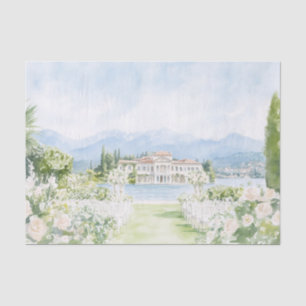 Villa Italy Lake Como Watercolor Tissue Paper