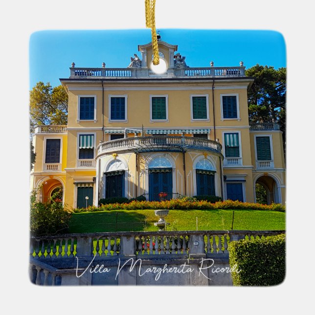 Villa Margherita Ricordi Grianti Lake Como Italy Ceramic Ornament (Front)