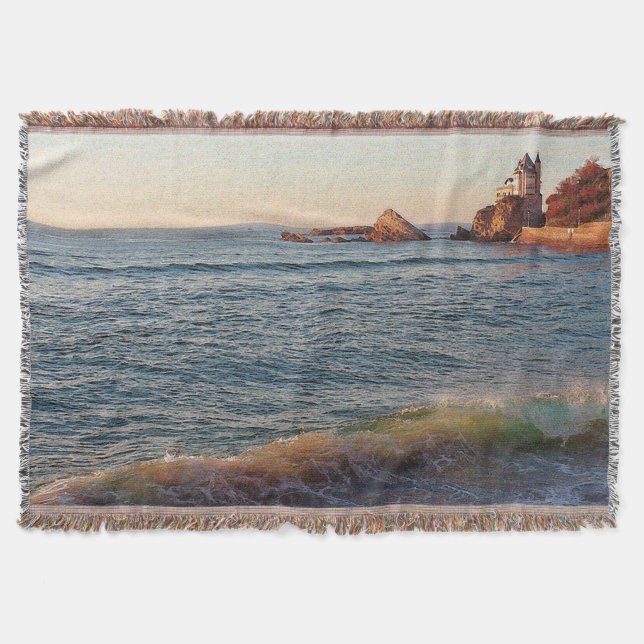 Villa on the Rocks Throw Blanket (Front)